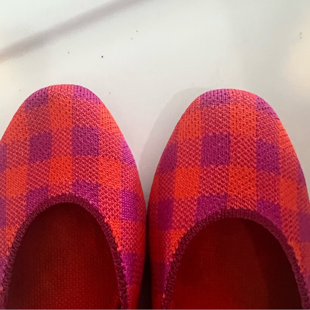 Rothy's The Square Pomegranate Gingham Checkered Flats. Worn once. Size 9.5 - Picture 2 of 5